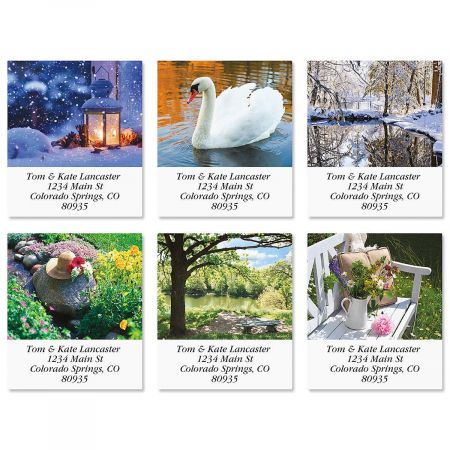 Quiet Pause Select Address Labels (6 Designs)