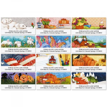 Celebrate Year-Round Deluxe Address Labels (12 Designs)
