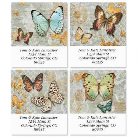 Gilded Butterflies Select Address Labels (4 Designs)