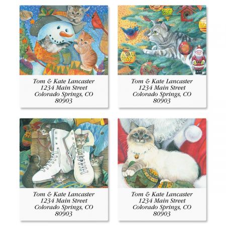 Christmas Cats Select Address Labels (4 Designs)