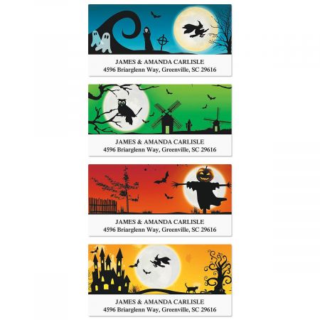 Spooky Scenes Deluxe Address Labels (4 Designs)