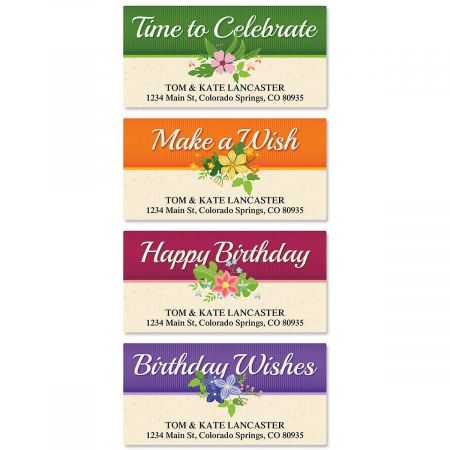 Framed Birthday Deluxe Address Labels (4 Designs)