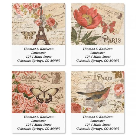 Parisian Postcard Select Address Labels (4 Designs)
