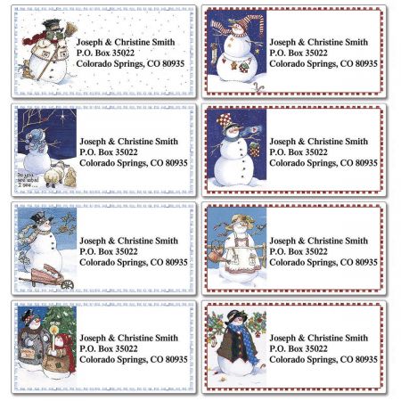 Sandi's Snowmen Collection Border Address Labels (8 designs)