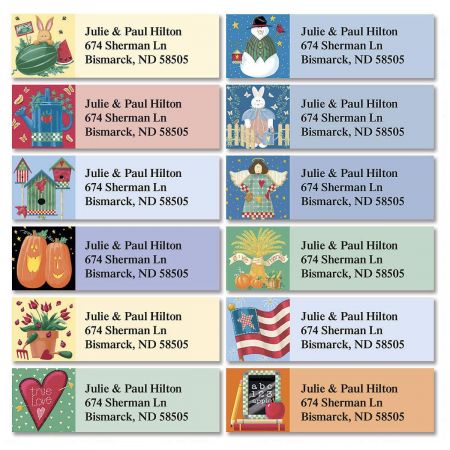Vicky's Year-Round Classic Address Labels (12 Designs)