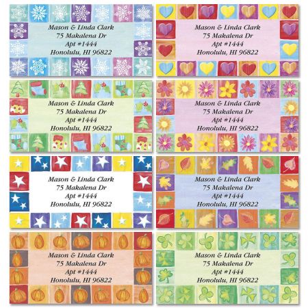 Parade of Seasons Border Address Labels (8 Designs)