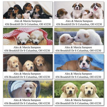 Puppy Days Deluxe Address Labels (8 Designs)