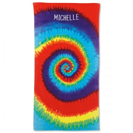 Tie-Dye Personalized Beach Towel