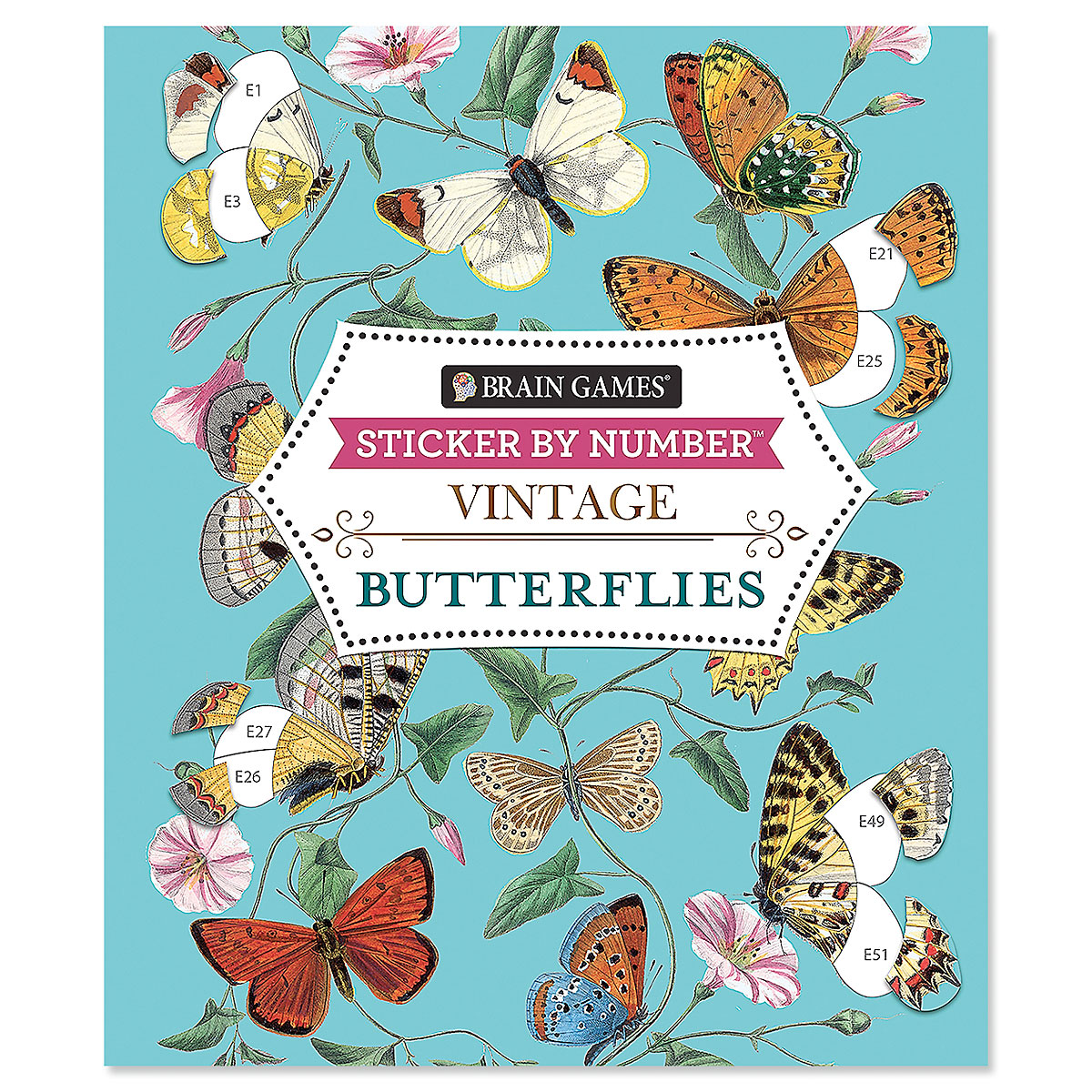 Vintage Butterflies Sticker by Number Brain Games® Current Catalog