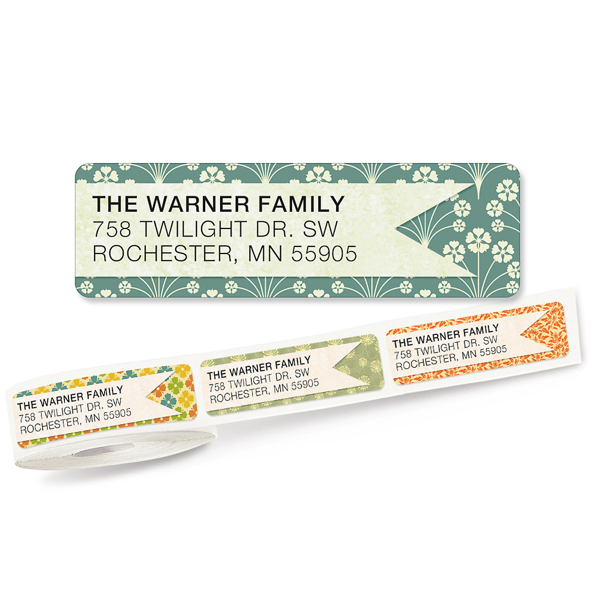 Blossom Banner Rolled Address Labels - Roll of 250 | Current Catalog
