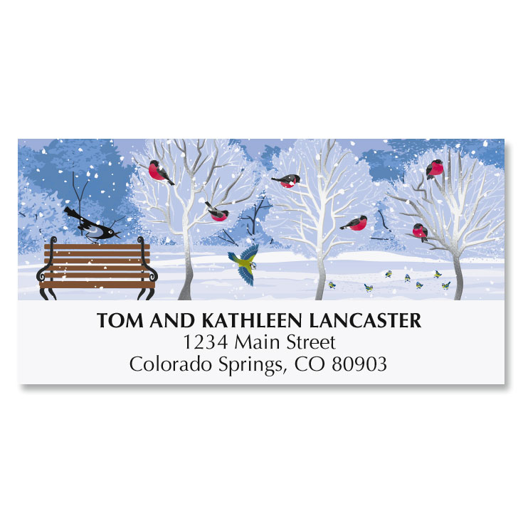 Winter Rustic Labels Winter Trees Deluxe Address Labels | Current Catalog