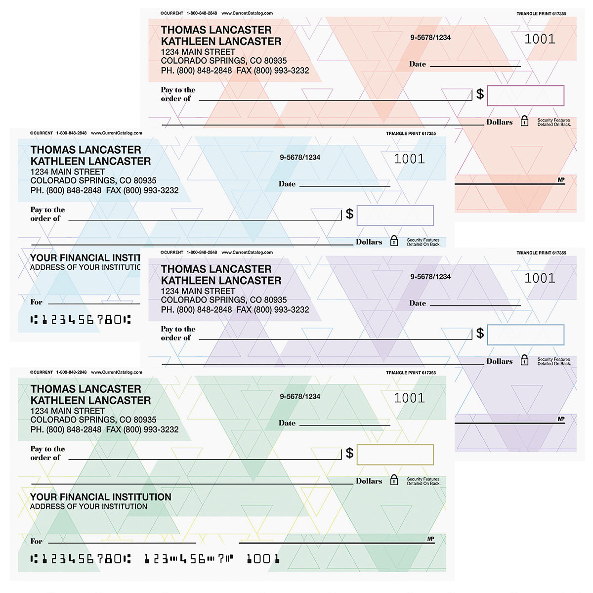 Triangle Print Single Checks Current Catalog