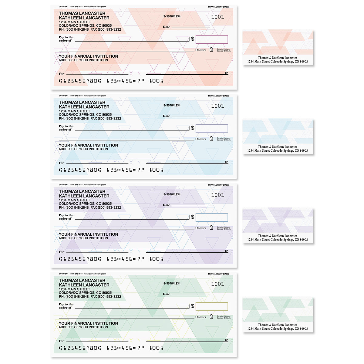 Triplicate Checks Triangle Print Duplicate Checks with Matching Labels | Current Catalog