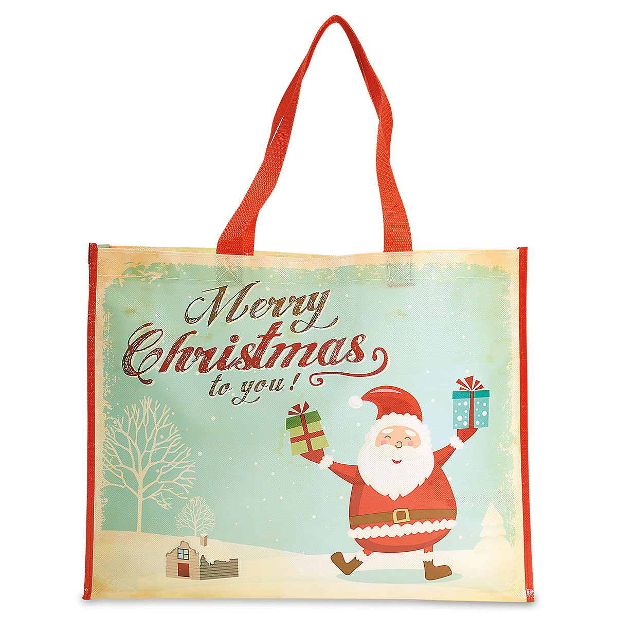 Retro Santa Large Shopping Tote Bag | Current Catalog