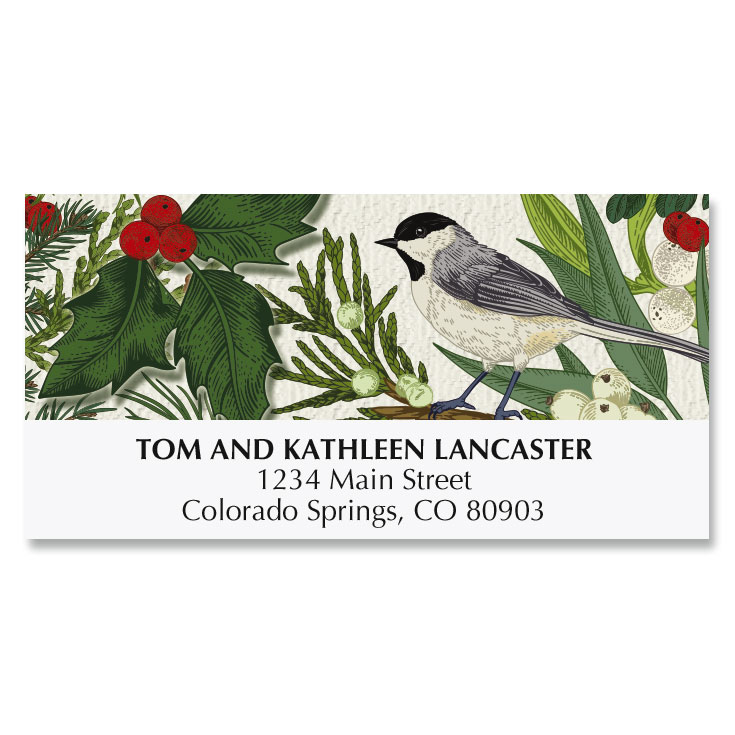 Chick Address Labels Pine & Chickadee Deluxe Address Labels | Current Catalog