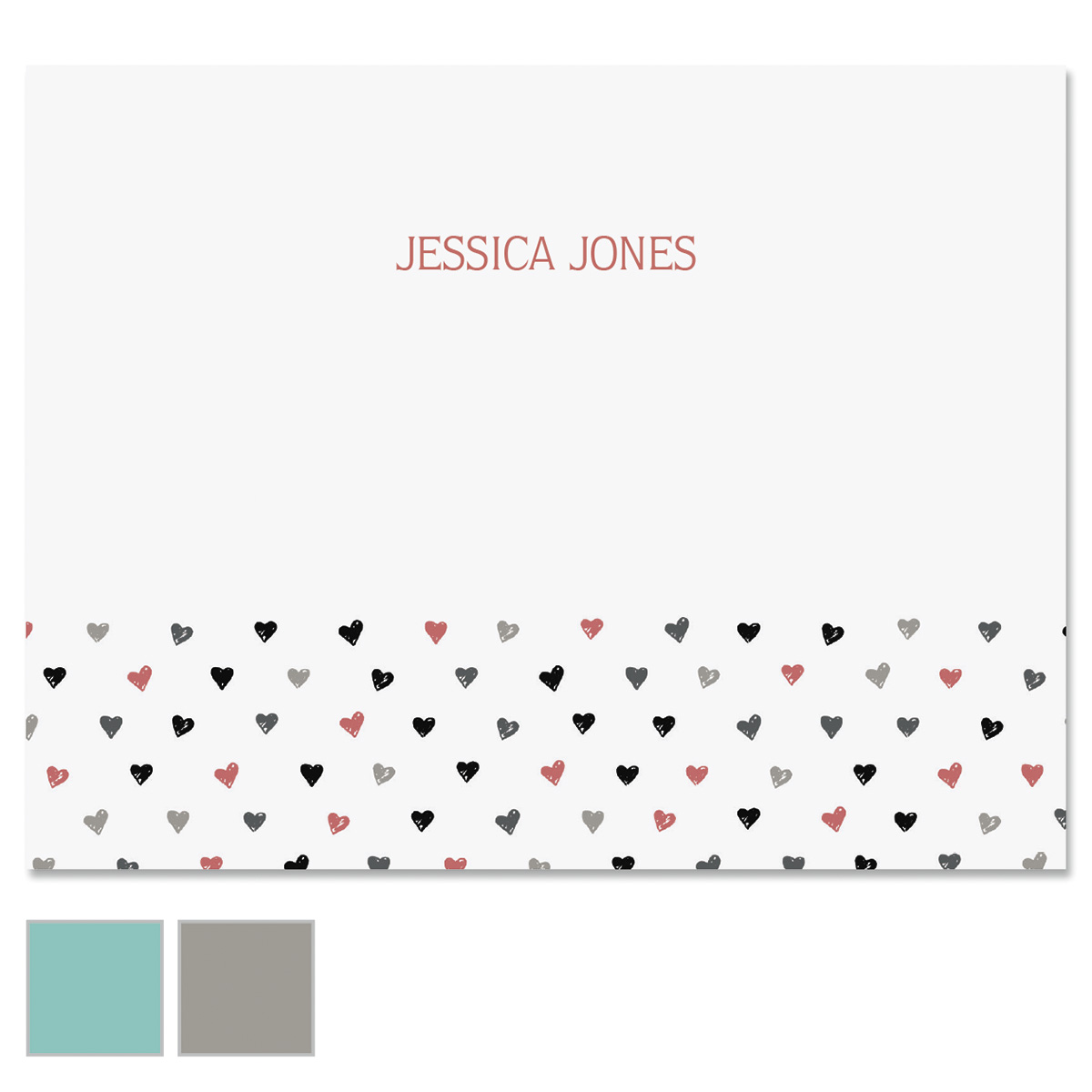Mini Hearts Personalized Note Cards | Current Catalog
