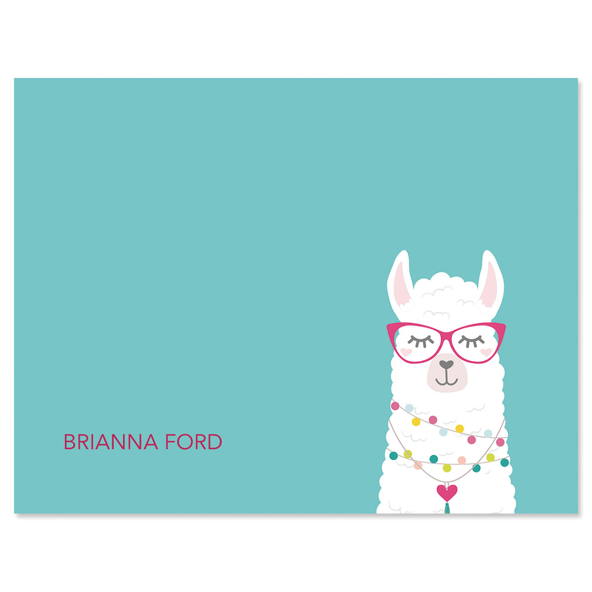 Simple Llama Personalized Note Cards | Current Catalog