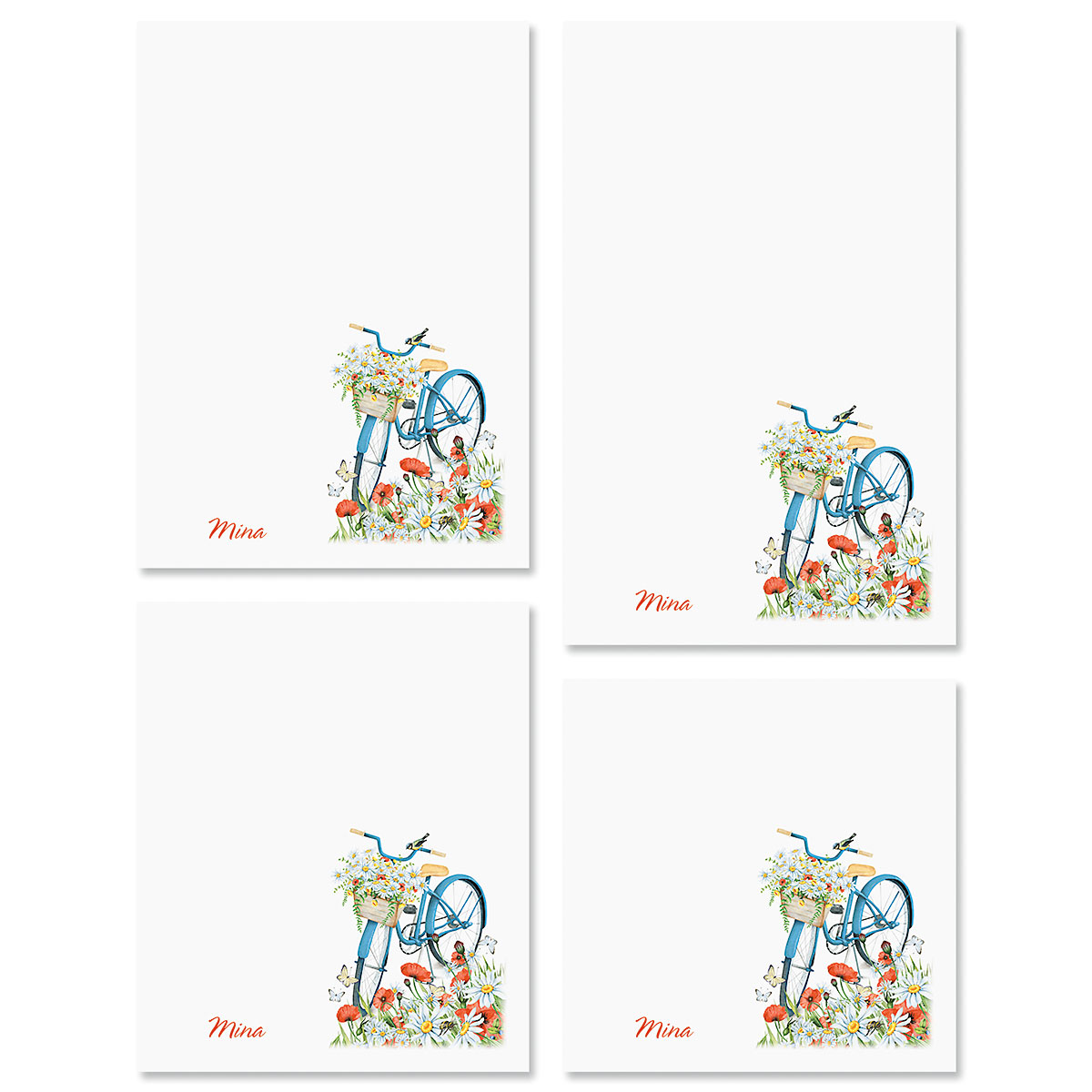 Floral Bike Personalized Notepad Set | Current Catalog