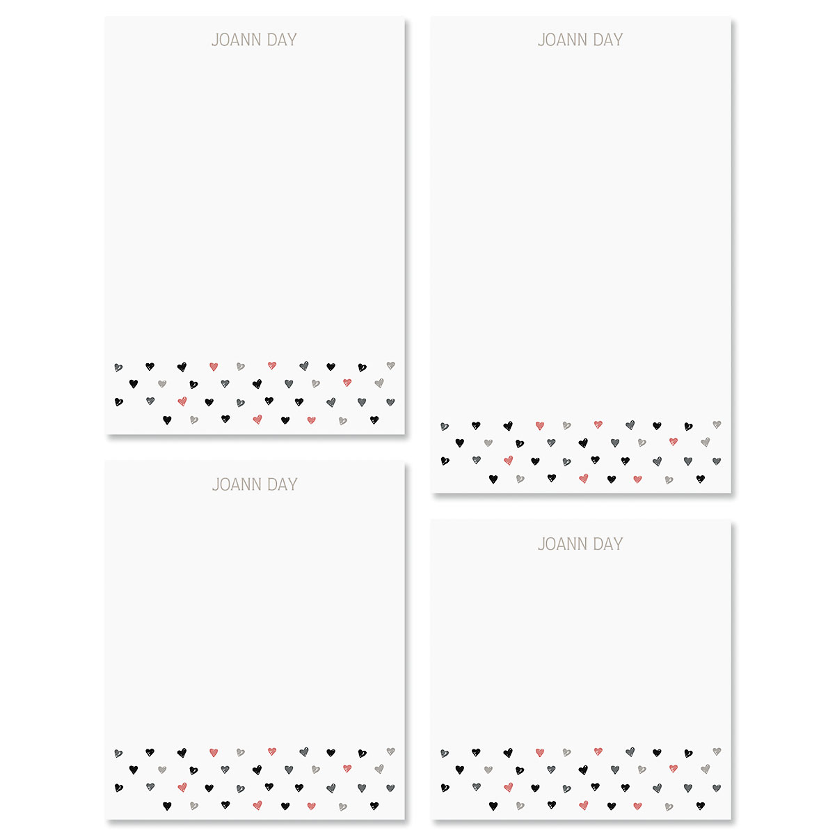 Mini Hearts Personalized Notepad Set | Current Catalog