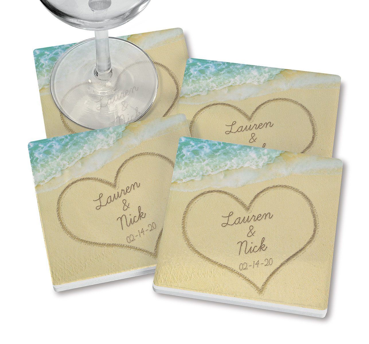 Names in Sand Personalized Ceramic Coasters Current Catalog