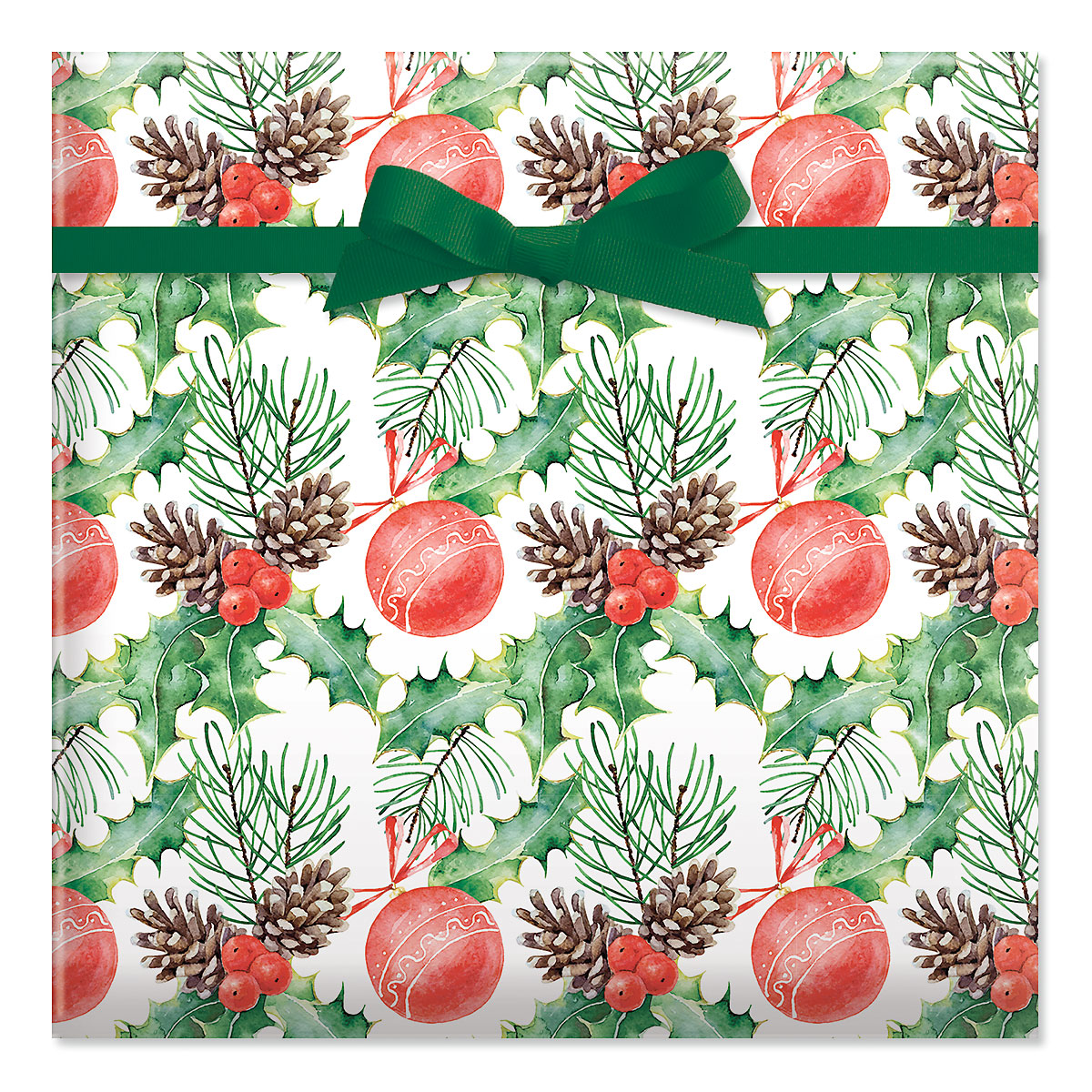 Holiday Lodge Jumbo Rolled Gift Wrap and Labels