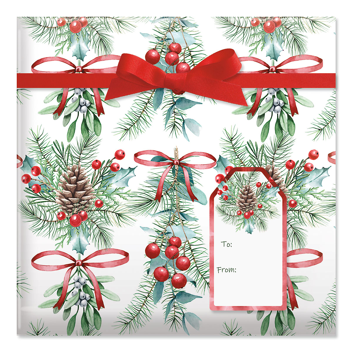 Under the Mistletoe Jumbo Rolled Gift Wrap and Labels | Current ...