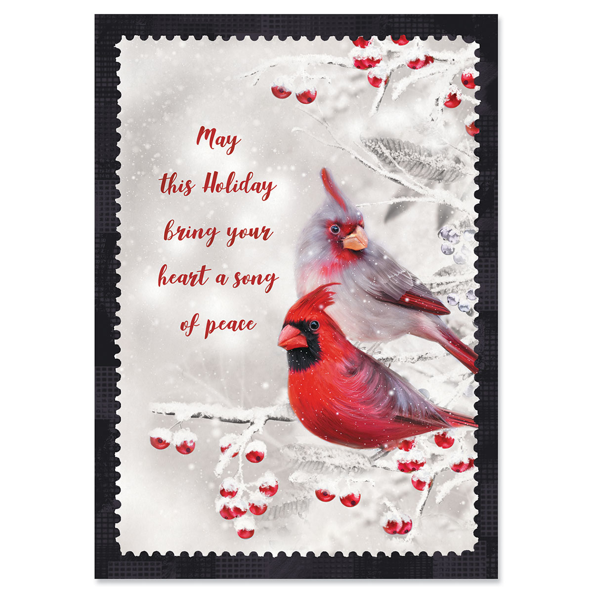 Colorful Images Cardinal Winter Personalized Christmas Cards- Set of 24  Cards and Matching Envelope Seals, Card Stock, 5 x 7 Inches - Yahoo Shopping