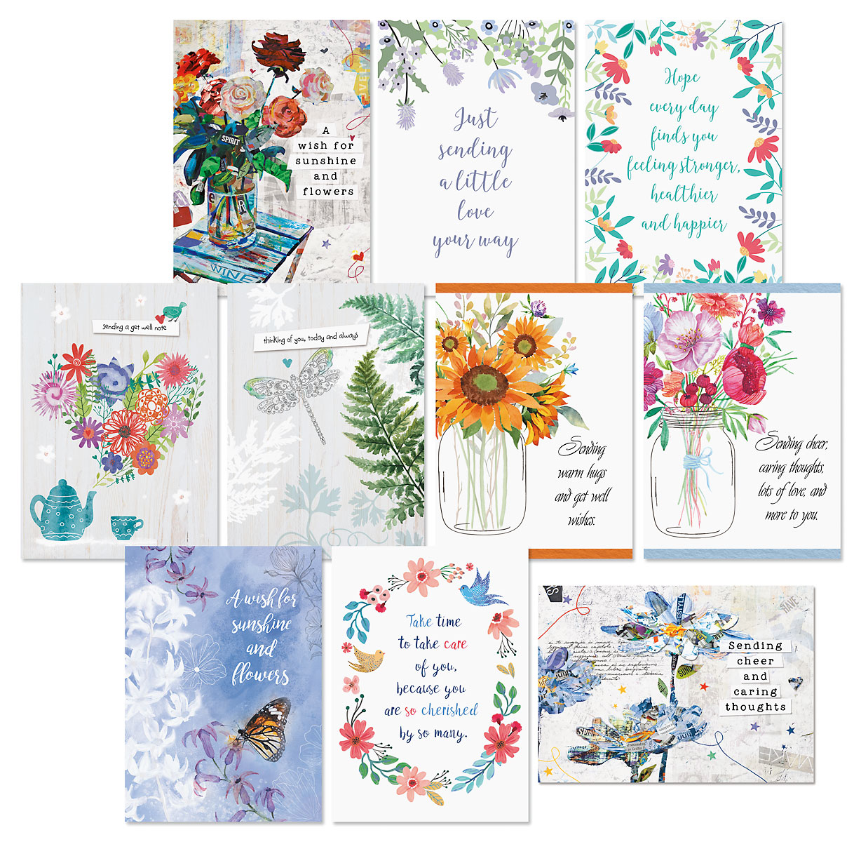 Watercolor Floral Get Well Card