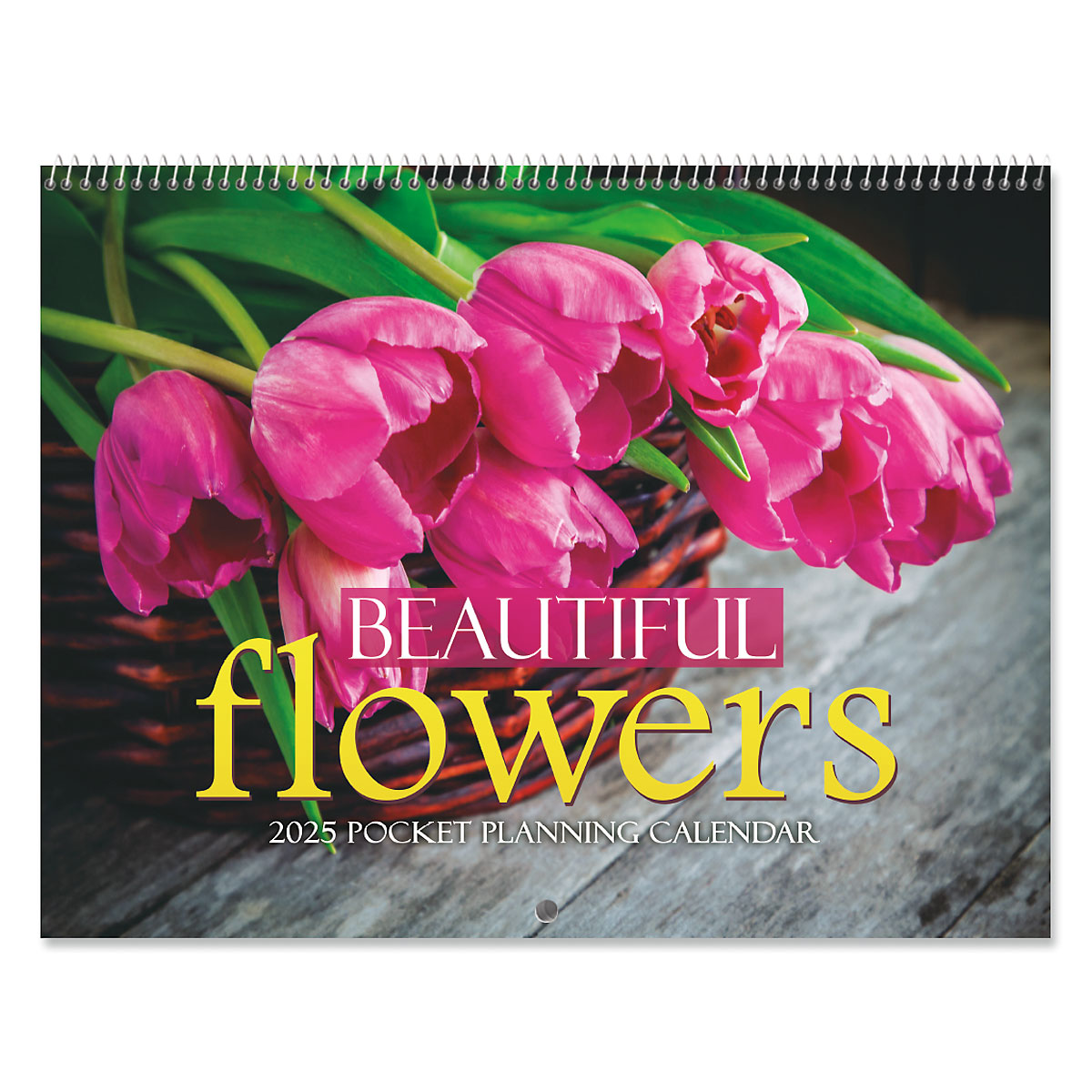 2025 Beautiful Flowers Big Grid Planning Calendar with Pockets ...