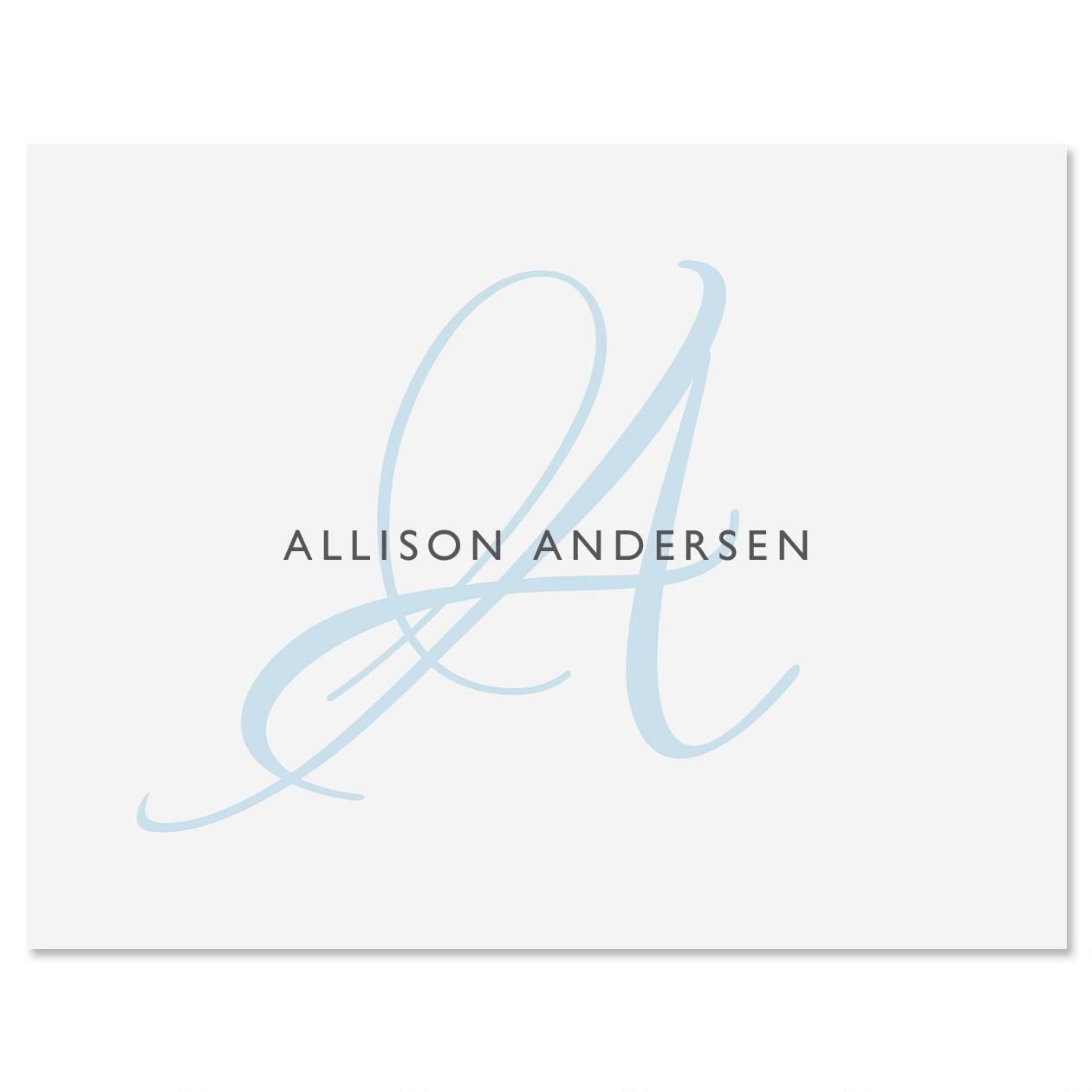 Initial Personalized Note Cards 4 Color Choices Cur Catalog Initial Personalized Note Cards 4