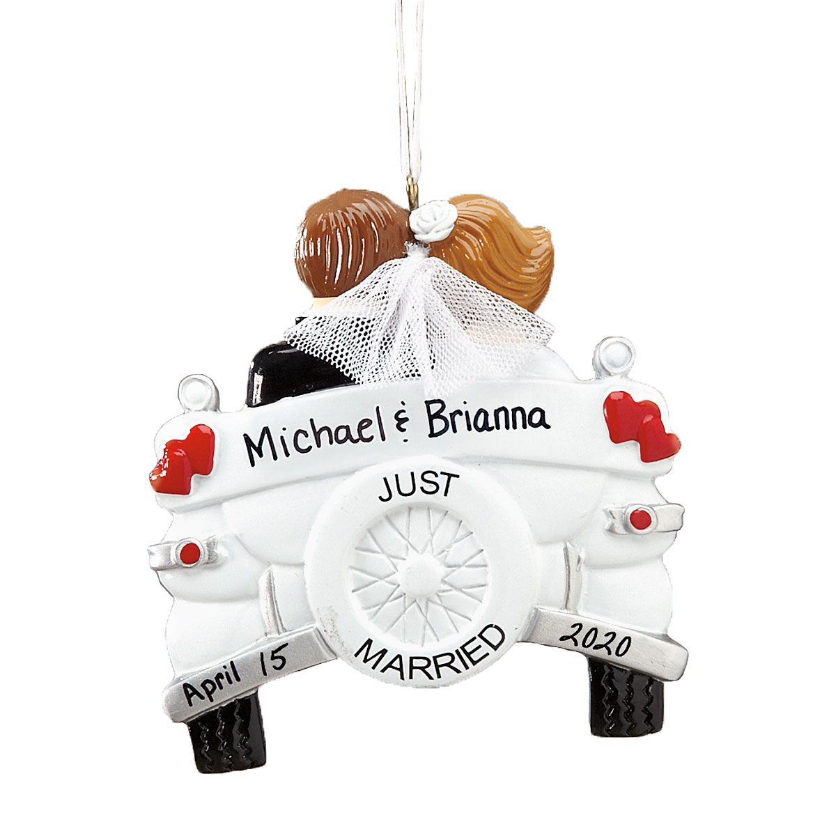 just married christmas tree ornament