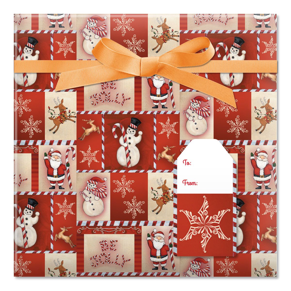 Be Jolly Jumbo Rolled Gift Wrap and Labels | Current Catalog