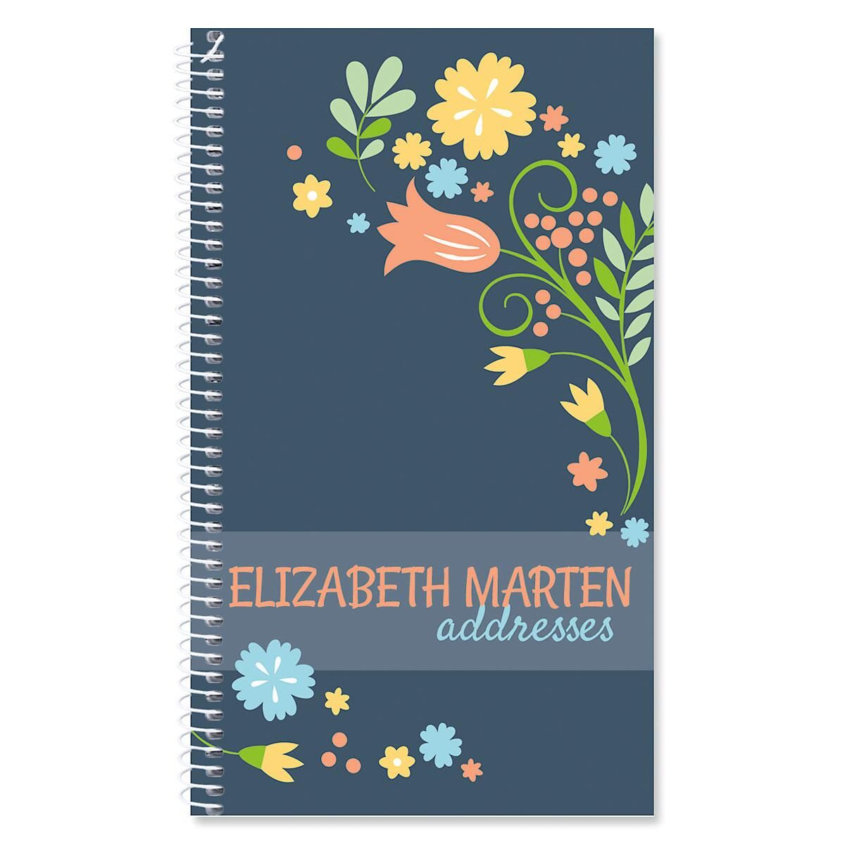 Sketched Flowers Personalized Lifetime Address Book 