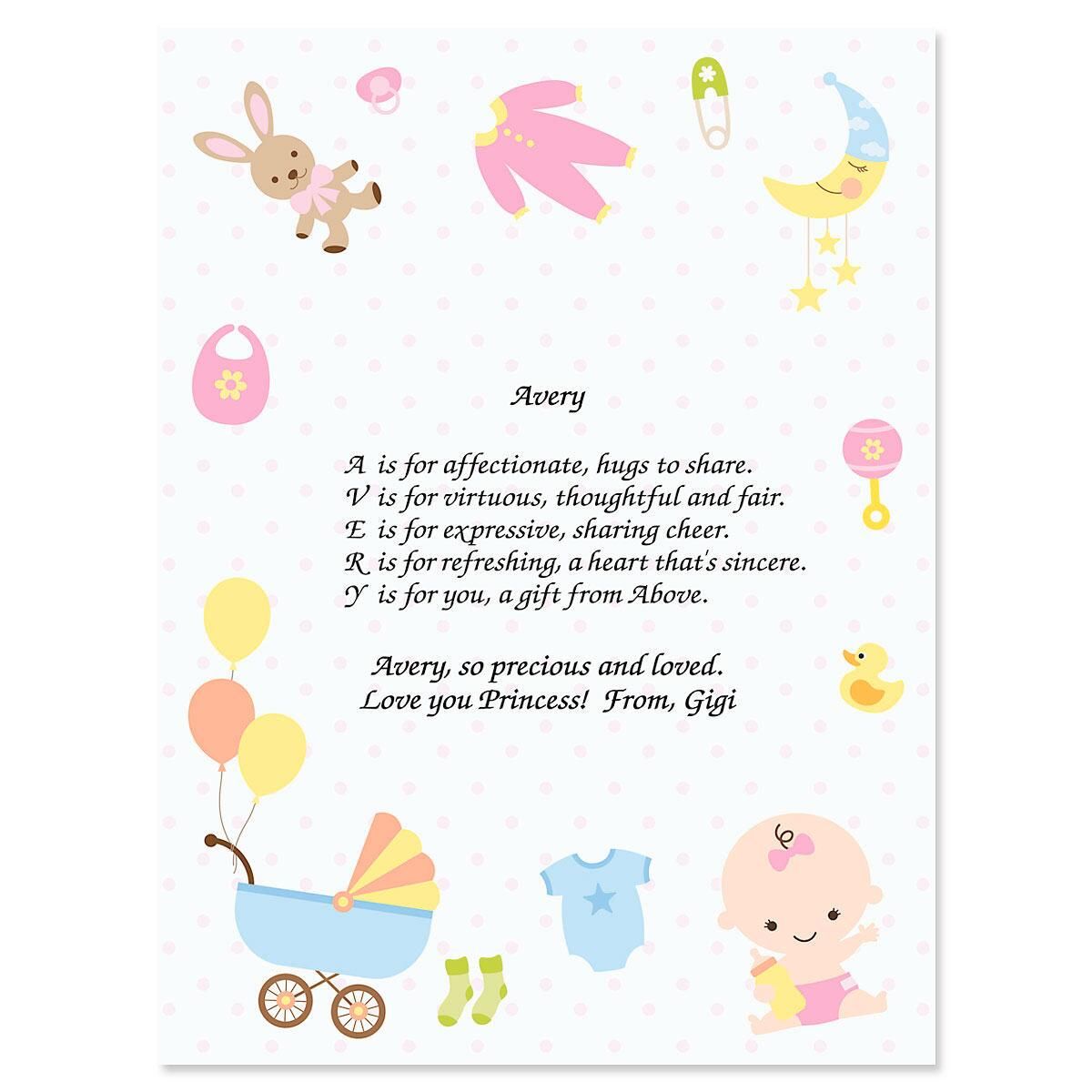 Baby Life Name Poem Print | Current Catalog