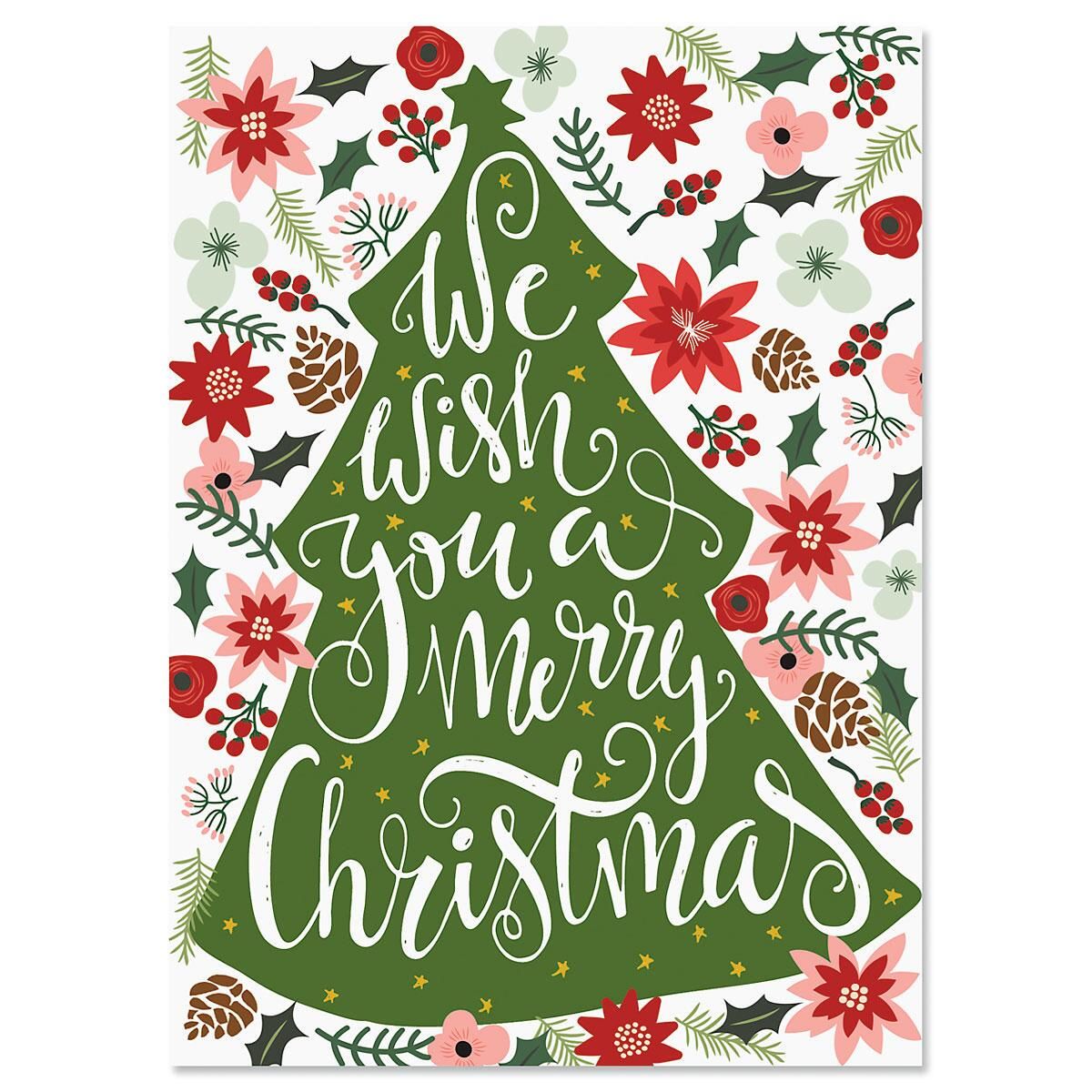 poinsettia wish christmas cards