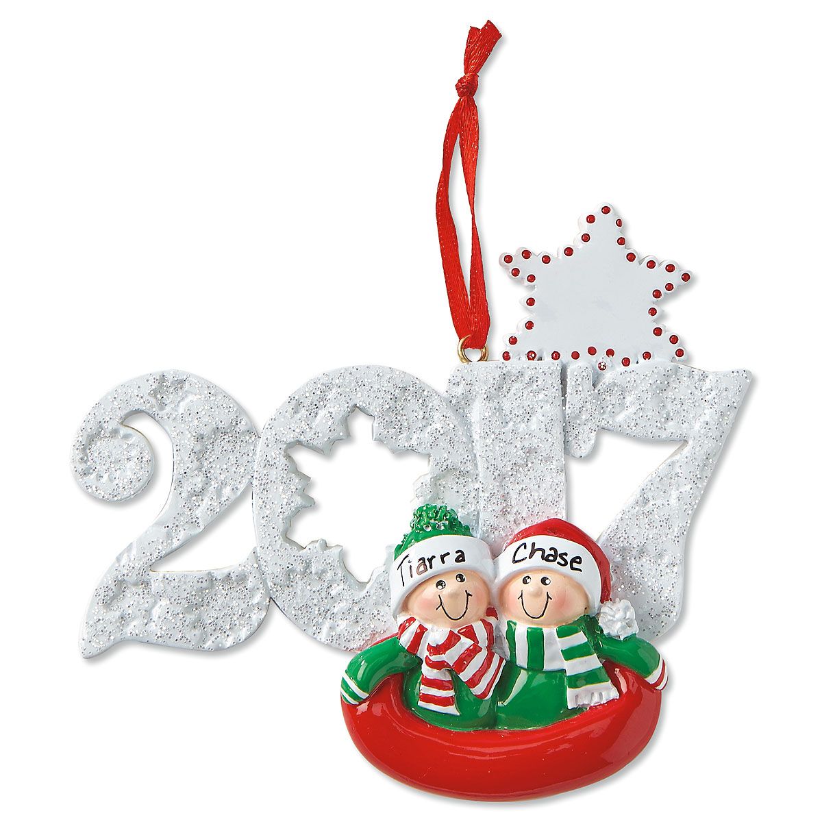sledding couple personalized christmas ornaments current sledding couple personalized christmas ornaments current