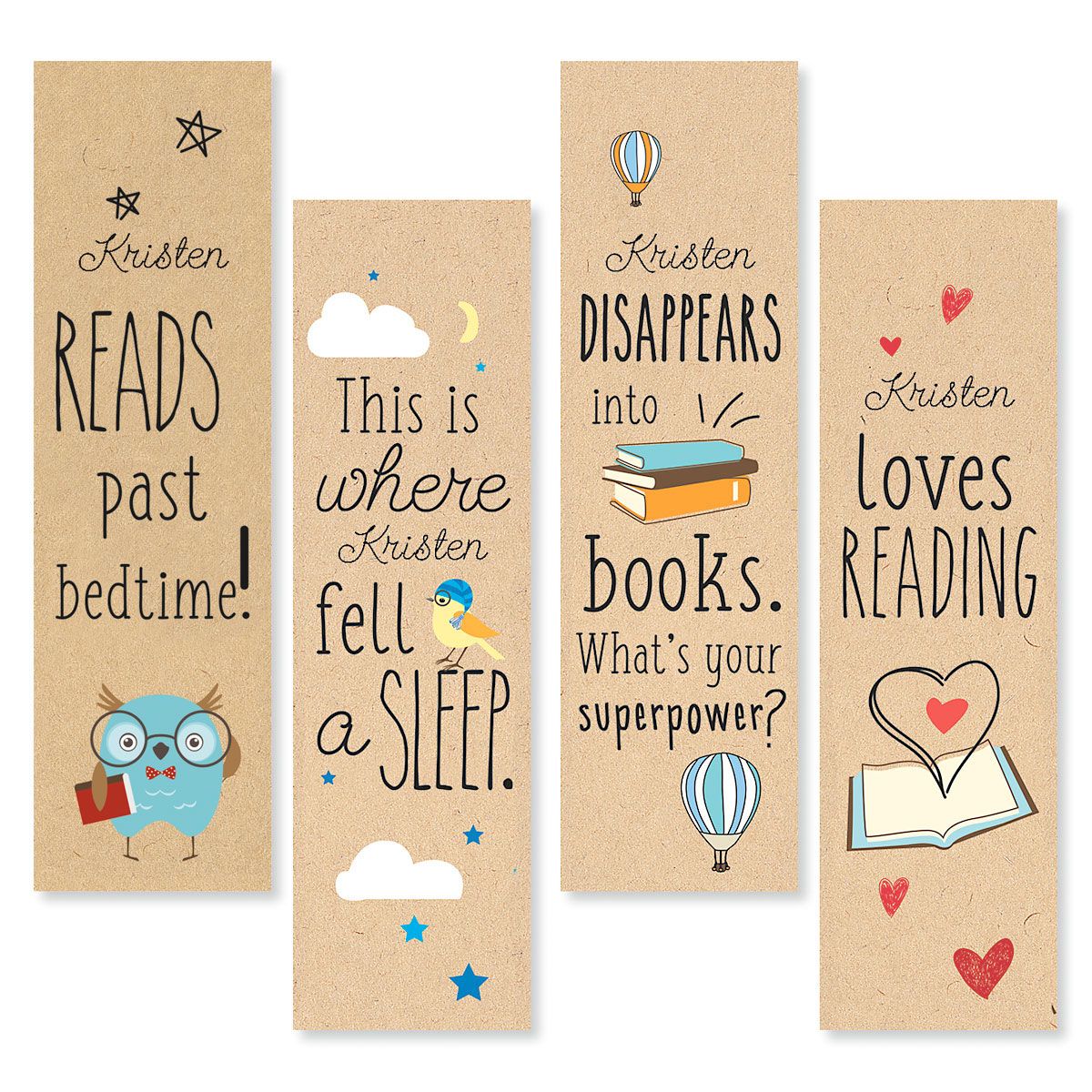 Die-Cut Personalized Reading Bookmarks | Current Catalog
