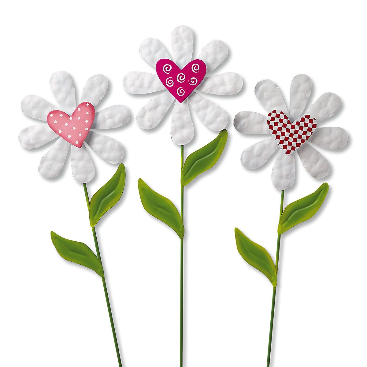 Daisy Heart Metal Garden Stakes | Current Catalog