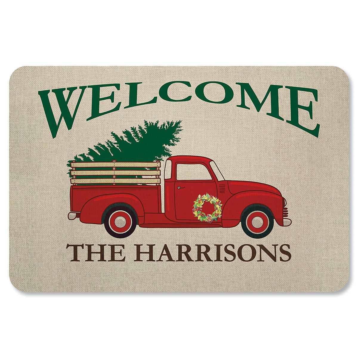 Red Truck Personalized Christmas Doormat Current Catalog