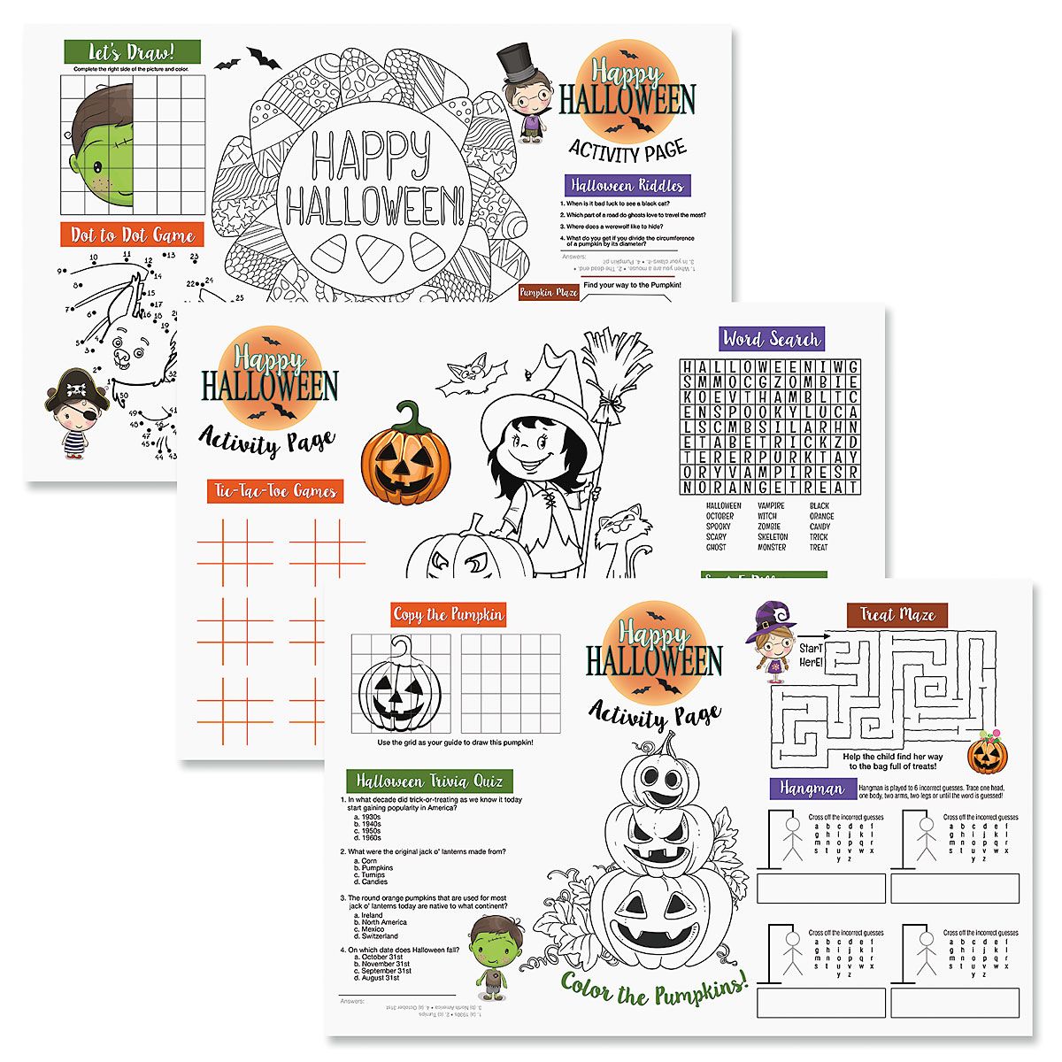 Halloween Activity Placemats Current Catalog