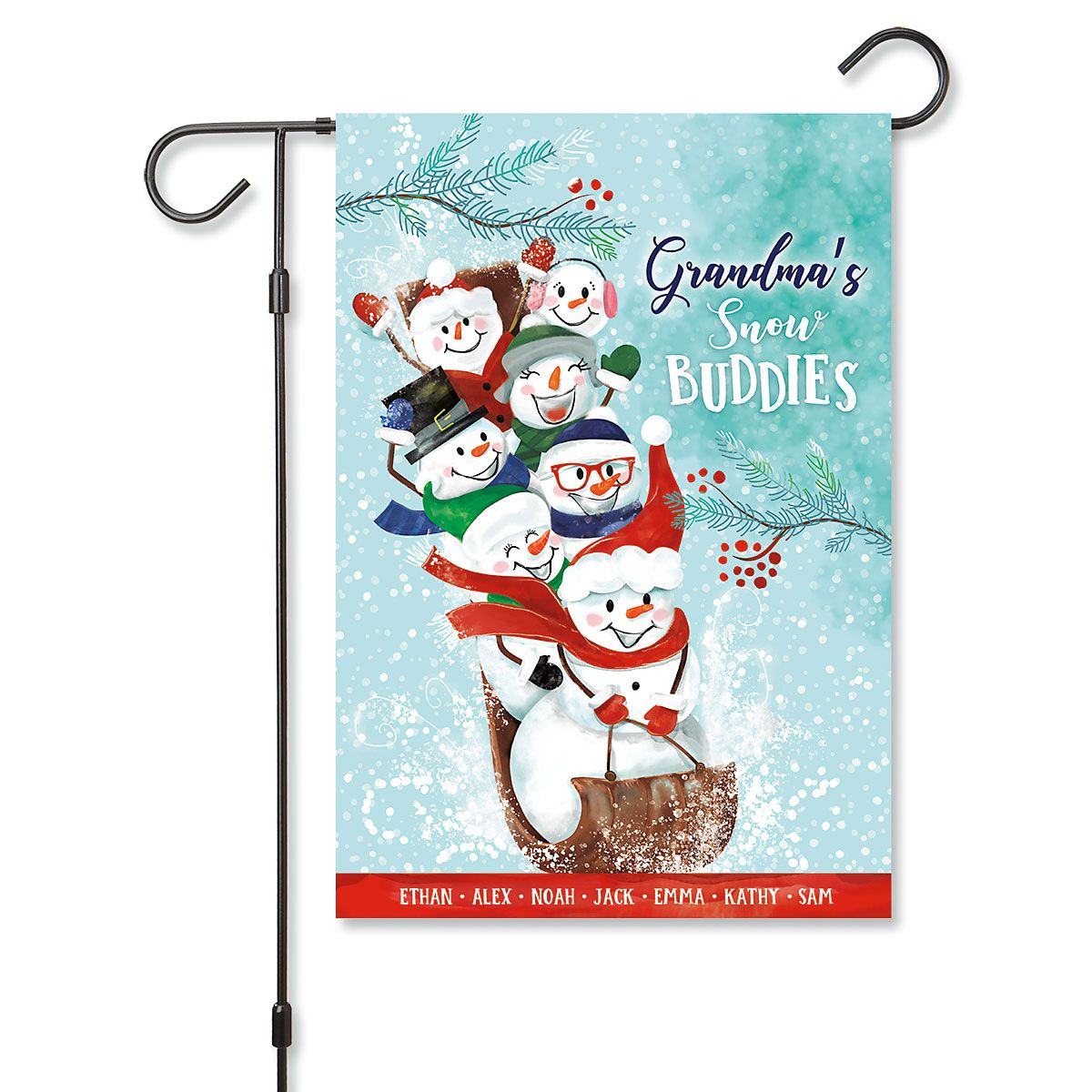Grandma's Sled Personalized Garden Flag