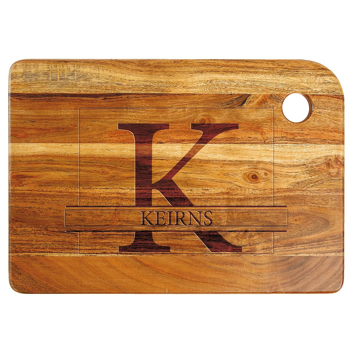 Initial Name Engraved Wood Cutting Board Current Catalog