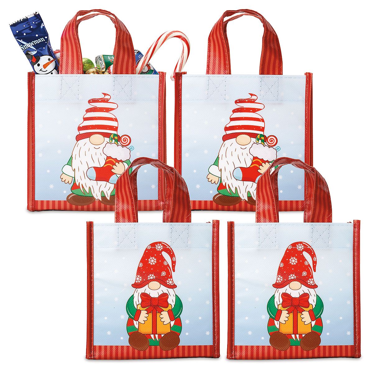 YANGTE 16 Pack Small Christmas Gift Bags with Tissue Paper NonWoven Christmas  Treat Bags Reusable Tote Bags with Handles for Kids Candy Goodie Bags Xmas  Party Favors 9x 85x55  Antika ve