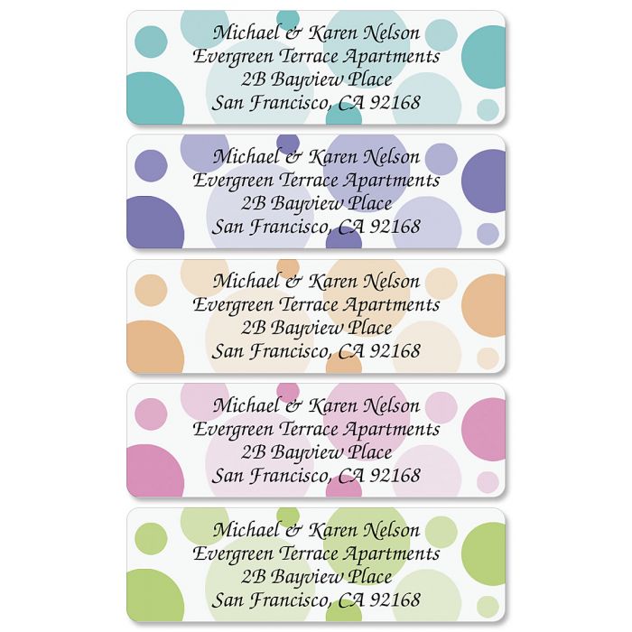 It is a photo of Dramatic Polka Dot Mailing Labels It is a picture of Dramatic Polka Dot Mailing Labels