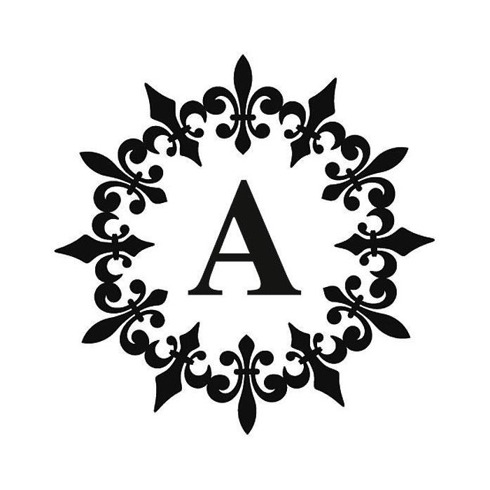 round initial stamper fleur de lis current catalog