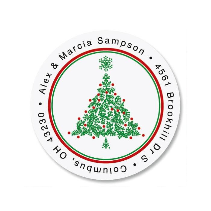 christmas tree round address labels current catalog