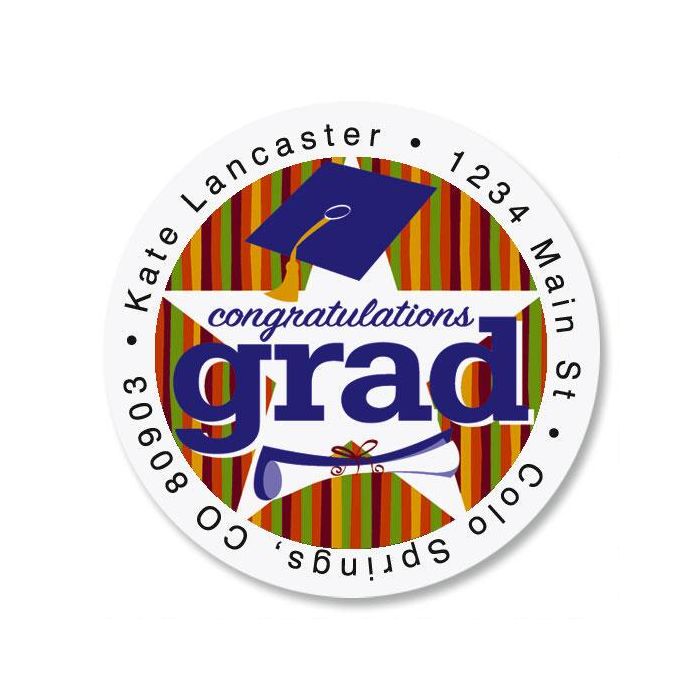 Graduation Star Round Address Labels | Current Catalog