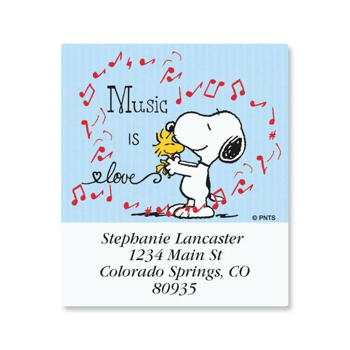 music peanuts snoopy select address labels Current Catalog