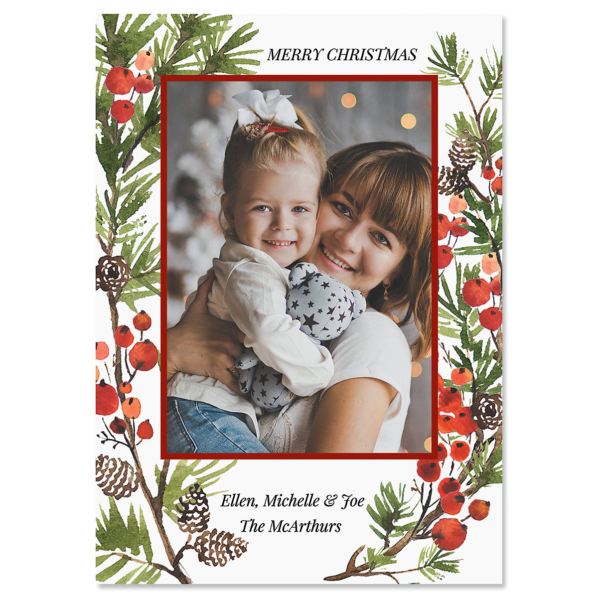 Holiday Berry Personalized Photo Christmas Cards | Current Catalog