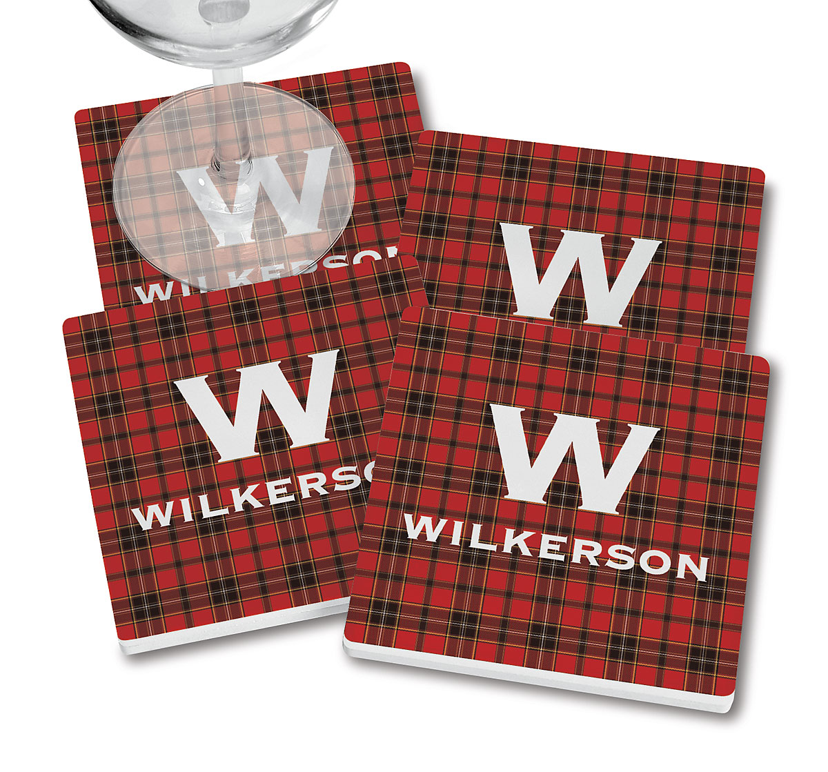 Buffalo Plaid Personalized Coasters Current Catalog